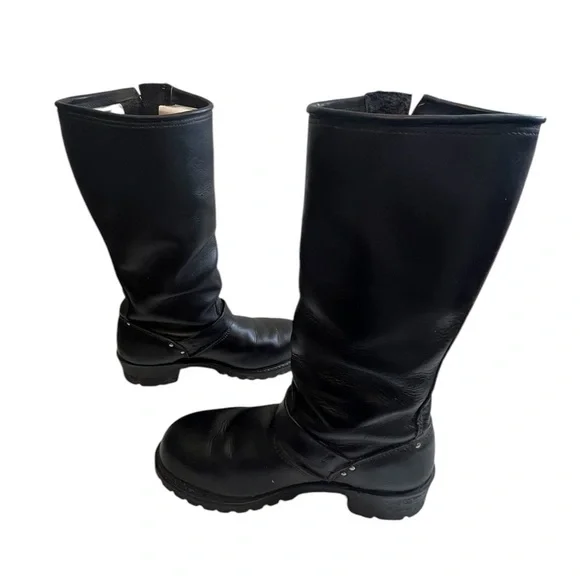 Vintage Carolina 16” Tall Engineer Harness Boots 9 R USA Made Steel Toe